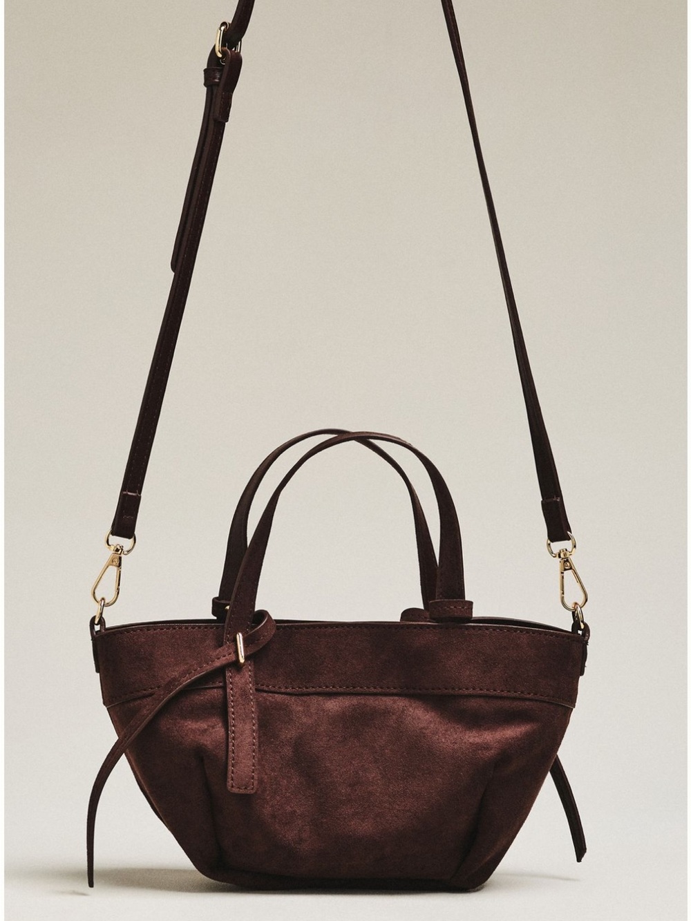 NWT Anthropologie Faux Suede Mini Clinched Handbag - Picture 2 of 3